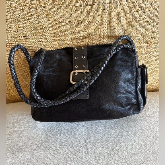 JULIANA Colezione Dark Brown Bag Combination of Calf fur and  genuine Leather. - Picture 5 of 12